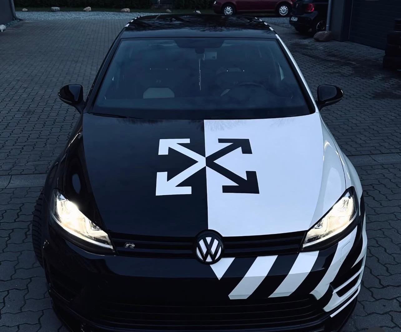 Foliencrew – VW Golf 7 R: Teilfolierung Off-White Design